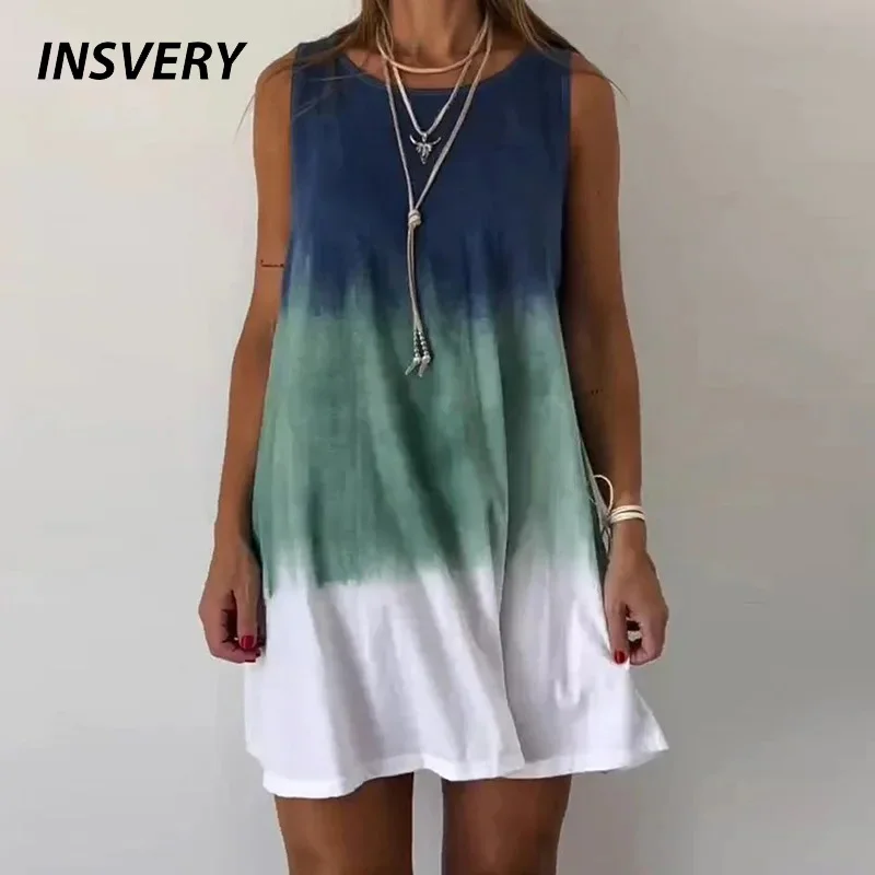 Summer Casual Mini Dress Women Elegant O Neck Patchwork Print Beach Holiday Dresses For Women Party Dresses 2024