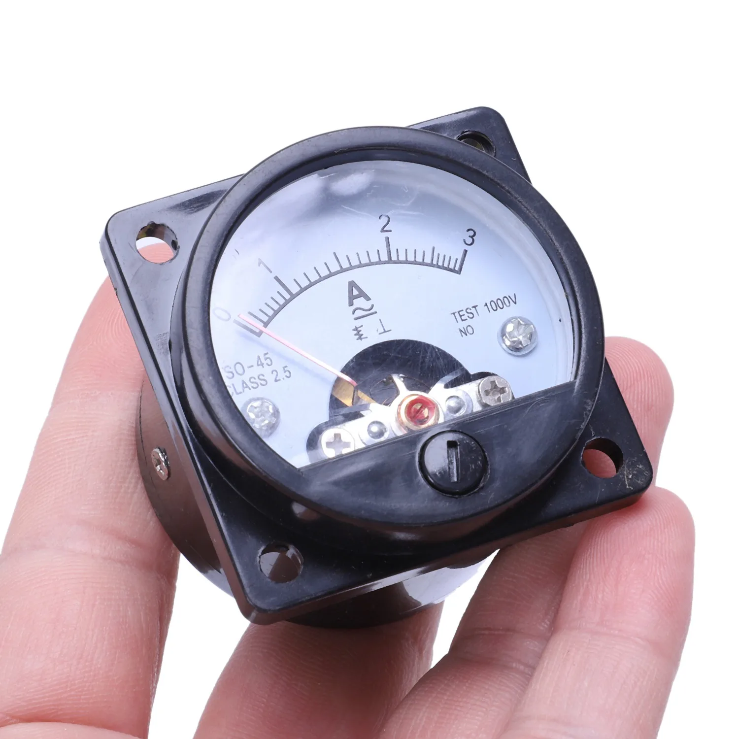 AC 0-3A Round Analog Panel Meter Current Measuring Ammeter Gauge Black Vogue