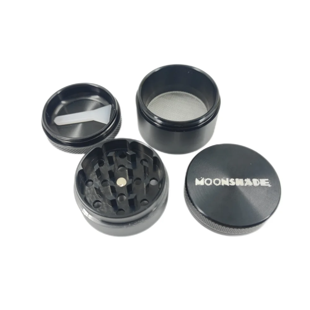 MOONSHADE Manual Grass Tobacco Grinder Aluminum Alloy Spice Herbal Crusher 4 Layers 40mm Herb Grinders for Smoking Accessories