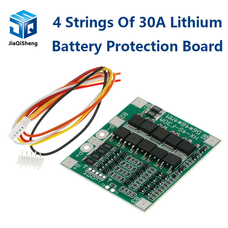 1PCS 4S 30A 16.8V Lithium ion Lithium protection board Balanced integrated circuit 18650 battery BMS Packaging PCB Green