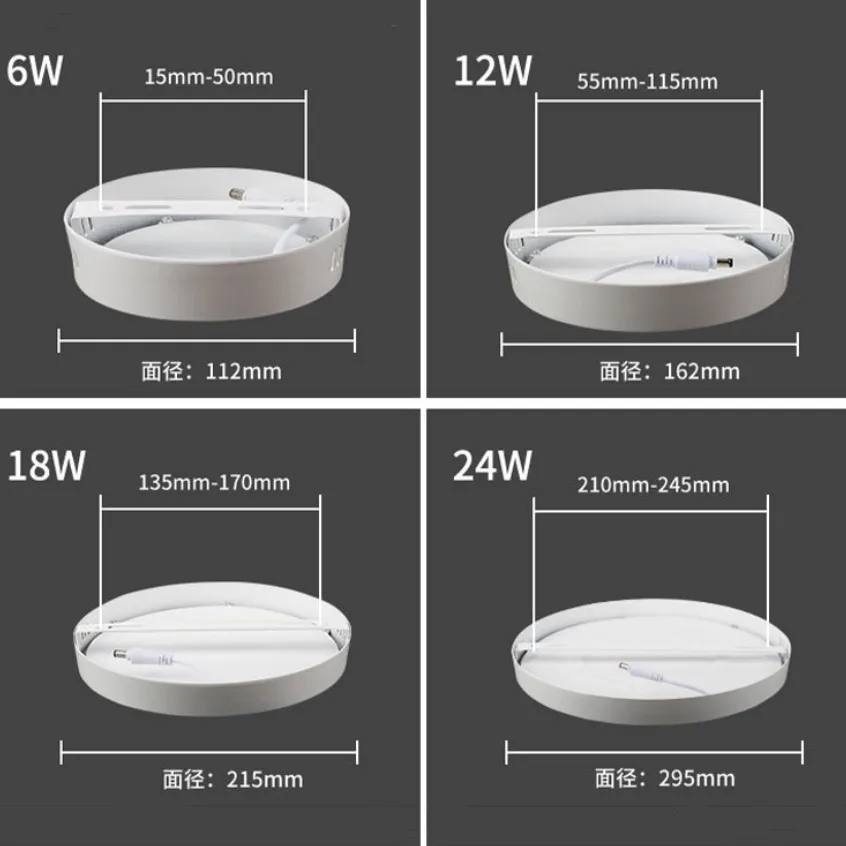 Imagem -04 - Superfície Montada Conduziu a Luz do Painel w 12 w 18 w Conduziu a Lâmpada de Teto Ac85265v 2835 Smd Luminaria Lampada Conduziu a Lâmpada de Luz de Casa