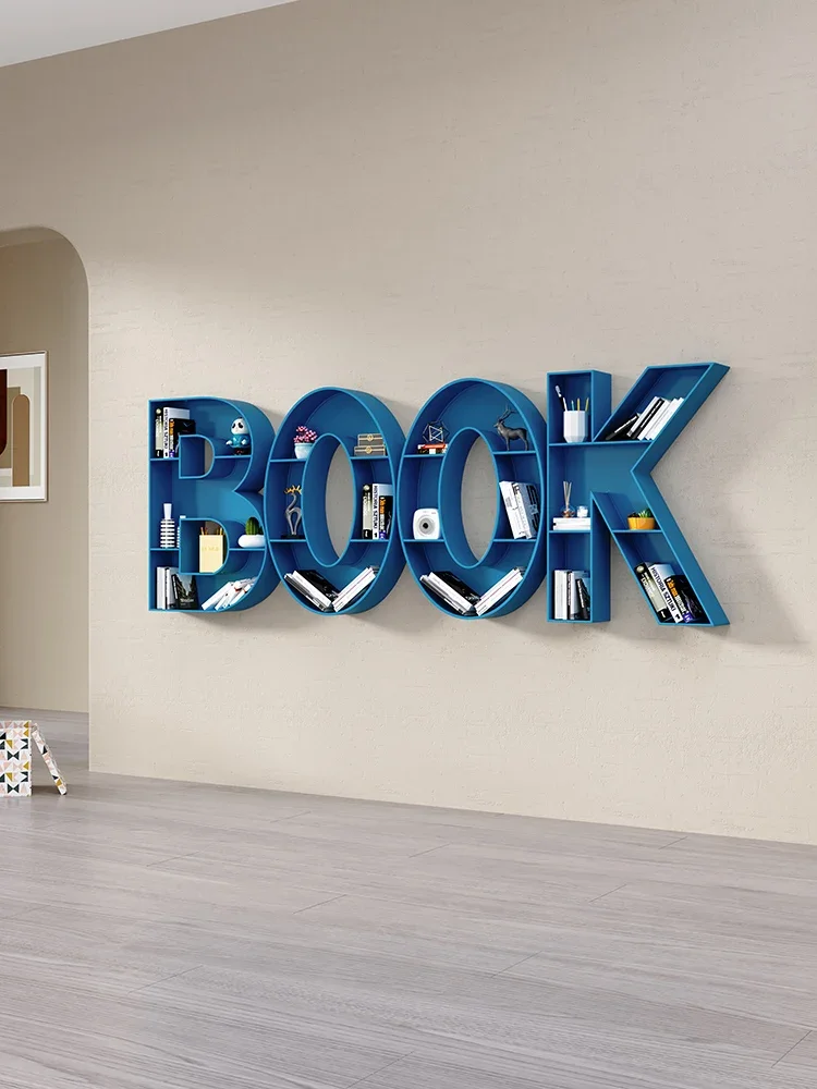 Customize children's bookshelves, creative arts, letters, English numerals, decorative shelves, wall-mounted bookcas