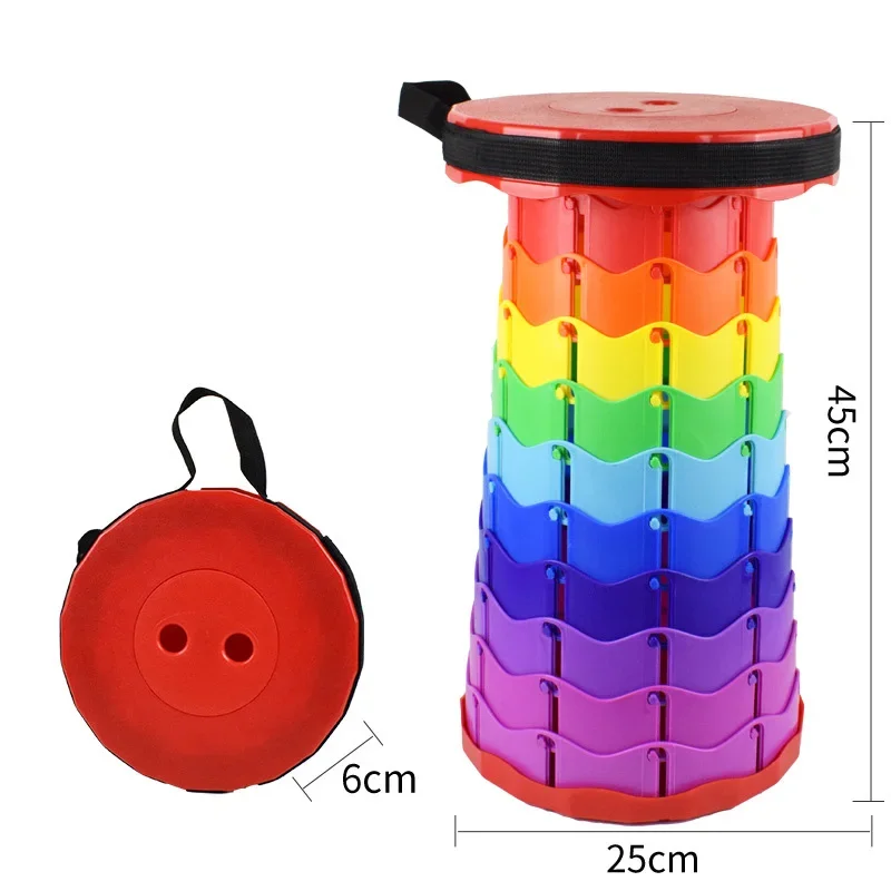 

2025 hot portable outdoor folding telescopic storage stool, suitable for carrying storage outdoors.