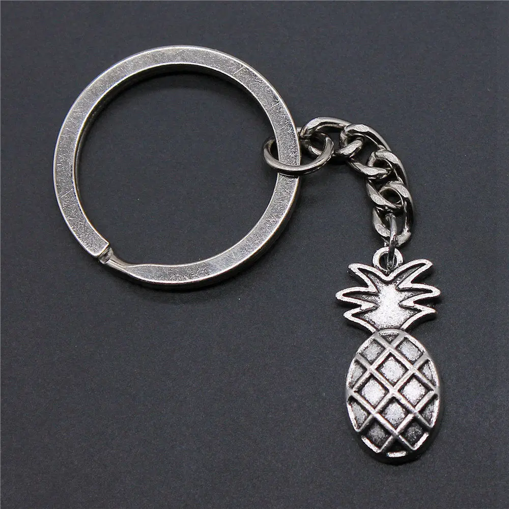 1pcs Pineapple Keychain for bags components Jewelry vintage Ring Size 28mm