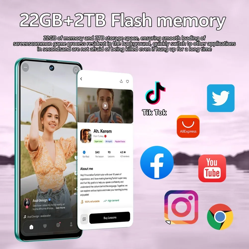 K-Touch 26 Ultra Android 15 Cell Phone 22GB+2TB Smartphone 7.3inch Mobile Phones 5G Dual SIM Card 8000mAh 16MP+48MP Camera Cellphones