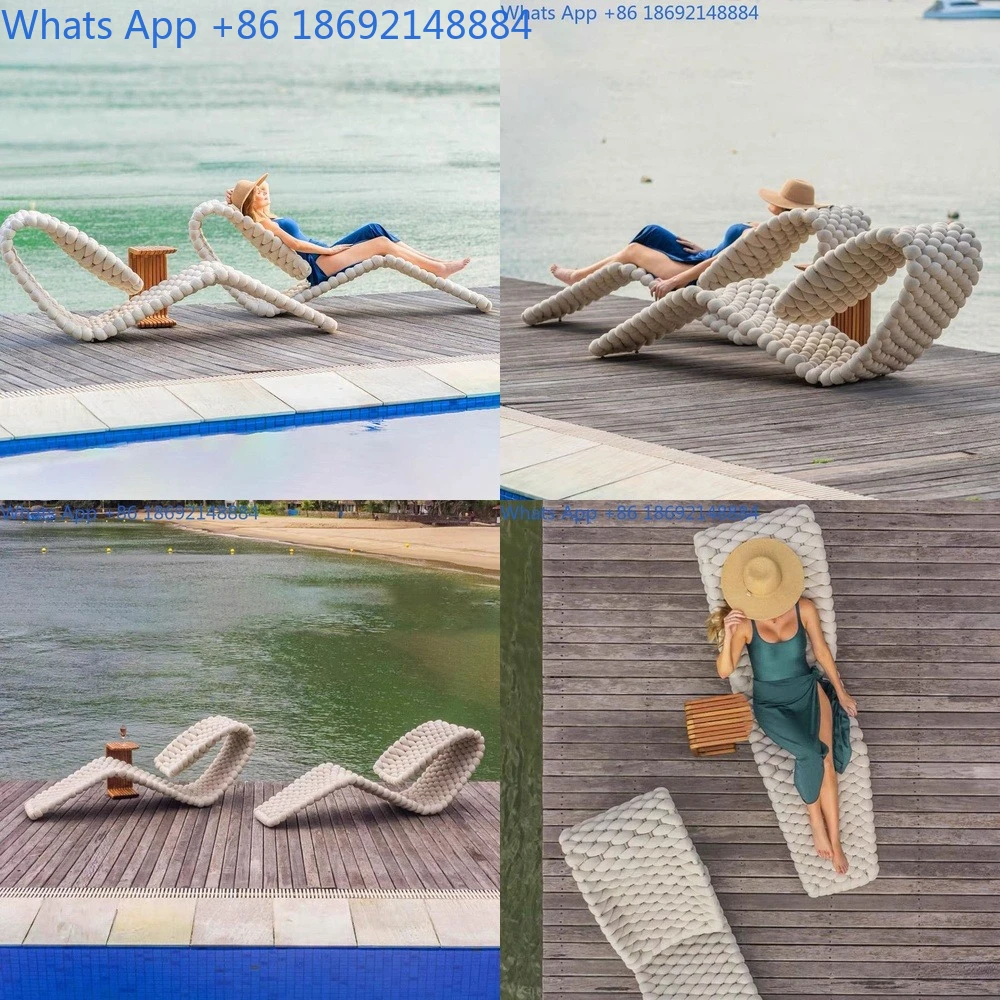 

Outdoor Wicker Lounge Chair for Garden Patio Balcony Hotel Outdoor Rain Resistant Sun Protection Beach Furniture Set