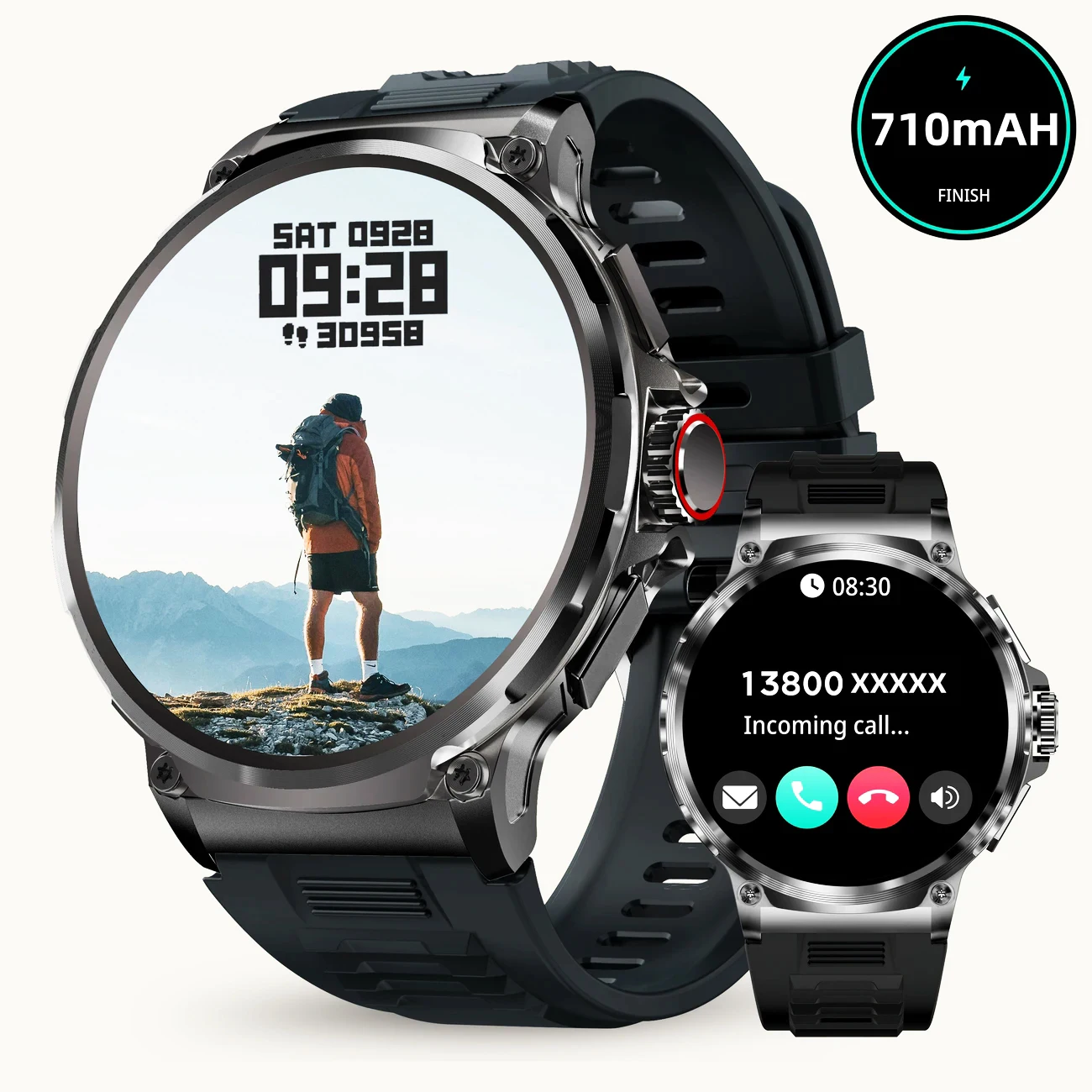 Reloj inteligente con seguimiento GPS para hombre, pantalla Ultra HD de 1,85 pulgadas, batería grande de 710 Mah, deporte, Fitness, Bluetooth, llamada, regalo, novedad de 2025