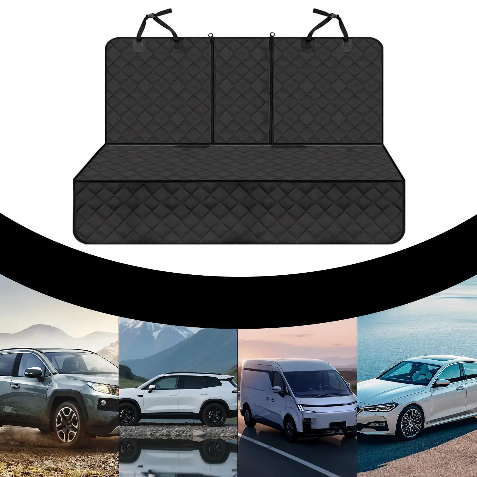 

Защитный чехол на заднее сиденье автомобиля, водонепроницаемый, грязеотталкивающий, чехол на сиденье для собак, черный плечевой ремень, гамак, дорожный матрас для домашних животных