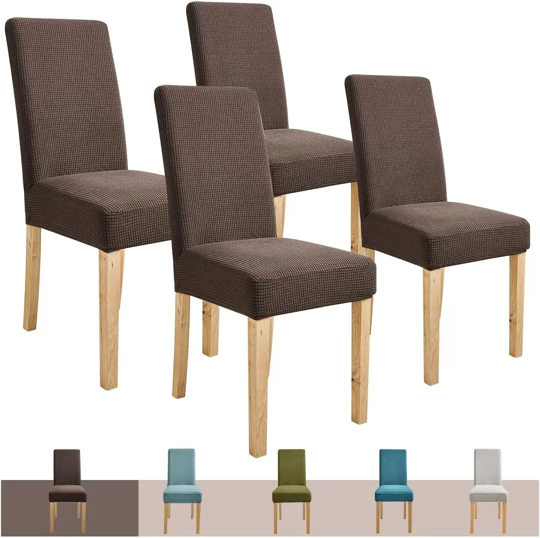 

Jacquard Chair Covers For Dining Room 4 Pack, Waffle Pattern Stretch Dining Chair Cover, Washable Spandex Kitchen Parsons Chair