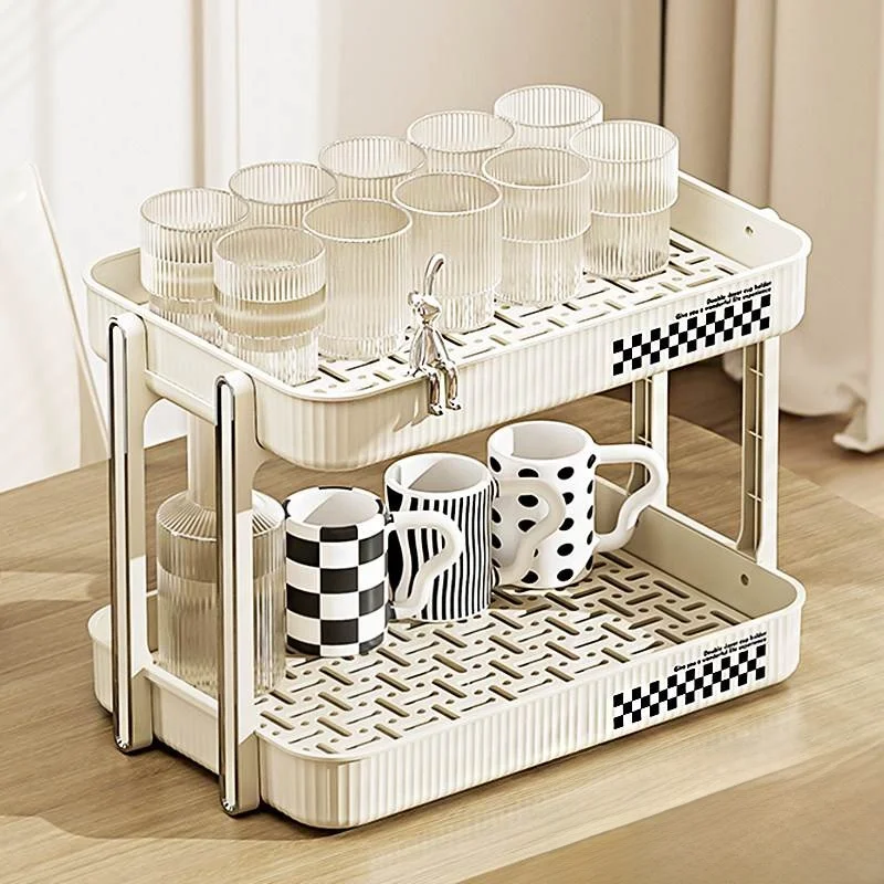 

Double Layer Cup Ra Drainage Cup Holder Desktop Water Cup Stand Dining Table Tray Home Tea Cup Ra Creative Trendy Design