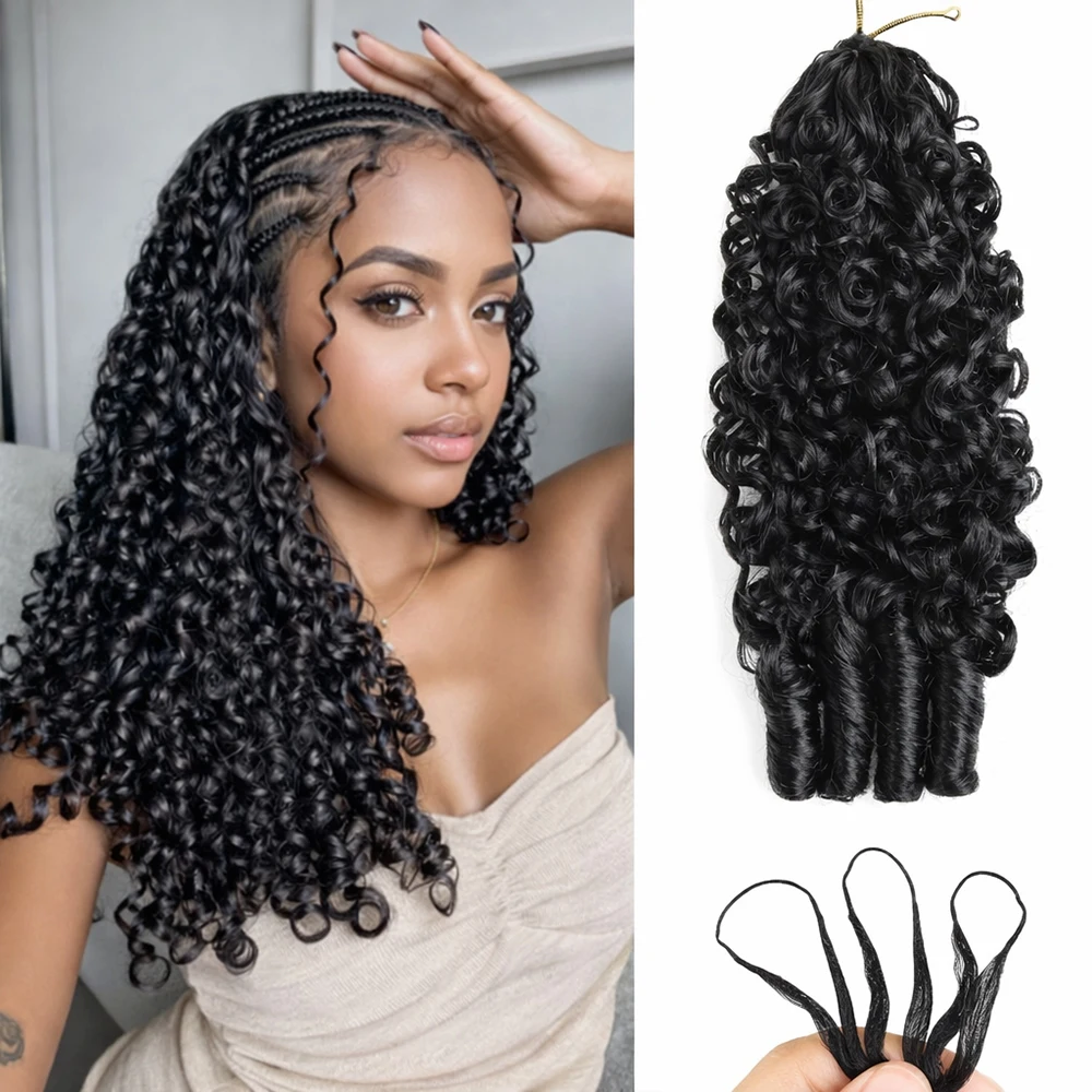 Burmese Curly Feather Crochet Hair Bundles Knotless Quick Weave With Spiral Curly End Crochet Hair Extensions Crochet Human Hair