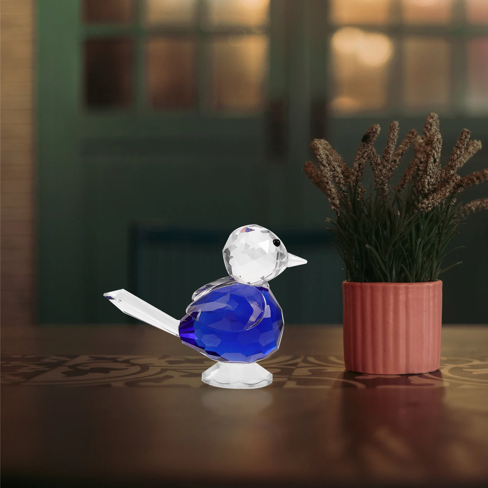 

1Pcs Little Bird Decor Glass Craft Desktop Ornament Exquisite Workmanship Unique Shape Fine Details Comfortable Touch Creative