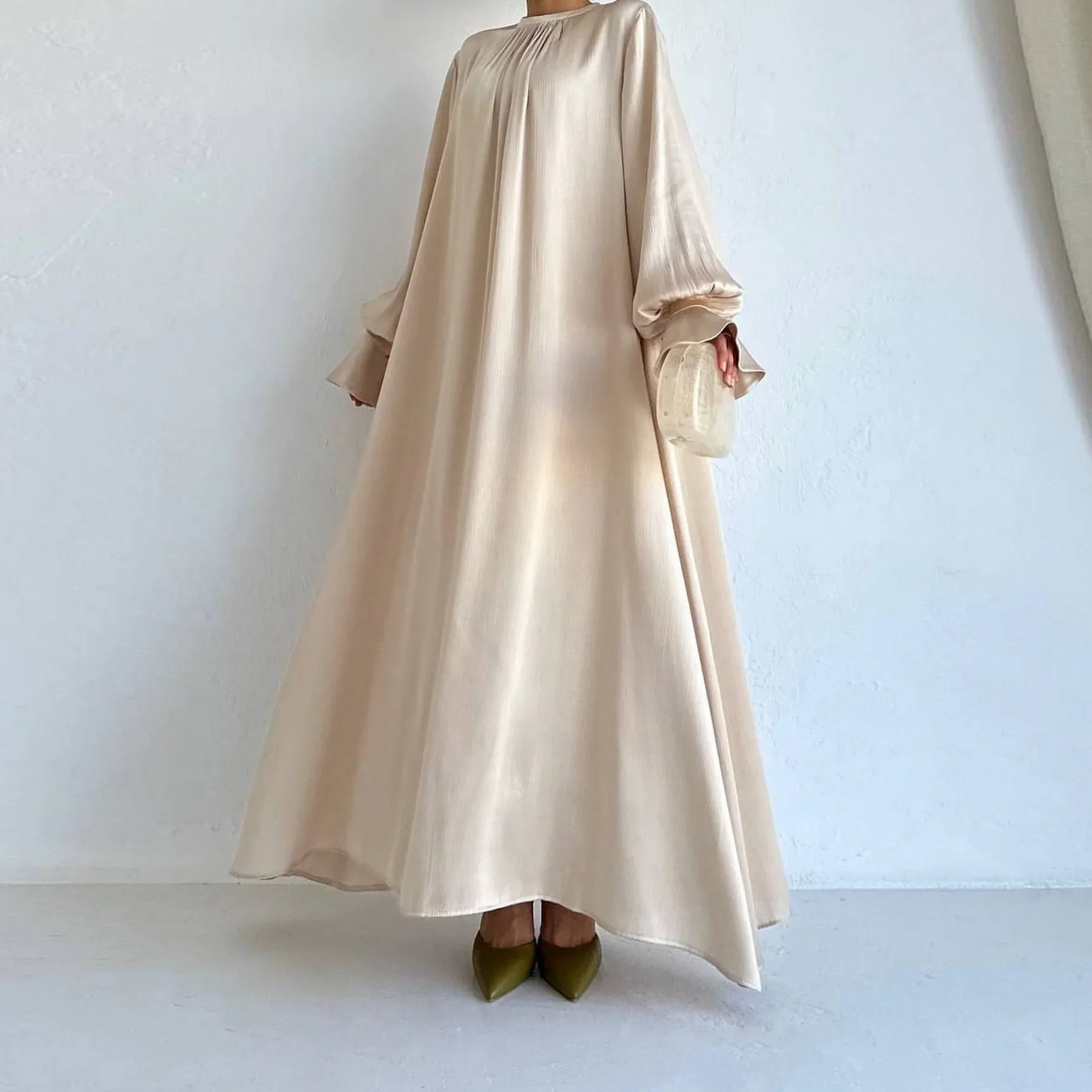 UNI 2024 Muslimisches bescheidenes Frauenkleid Saudi-Arabien Eid Dubai Abaya Luxus Islam Urlaub Party Jalabiya Robe Neues Türkei schlichtes Kleid