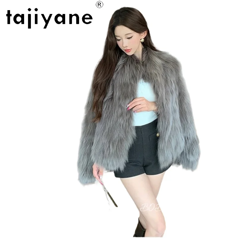 

TAJIYANE 100% Natural Fox Fur Jacket Woman Stand Collar Real Fur Coat High Quality Winter Coats Women Clothing 2025 Fourrure
