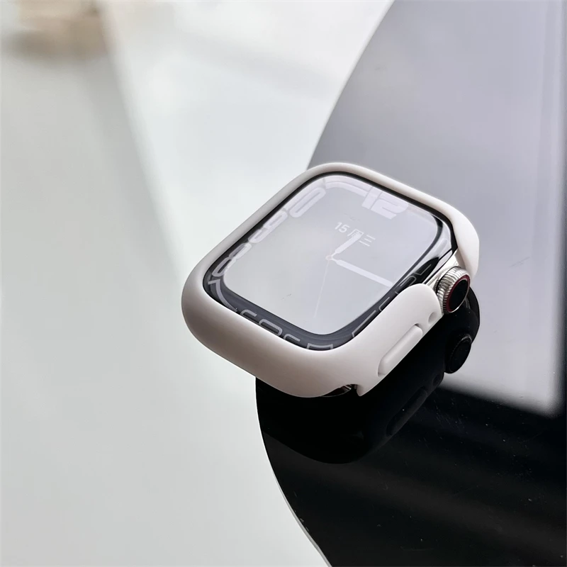 Matte Harde Matte Bumperhoes Voor Apple Watch Hoesje Serie 7 6 Se 5 4 3 2 Mode Case Voor Iwatch 45Mm 41Mm 44Mm 40Mm 42Mm 38Mm