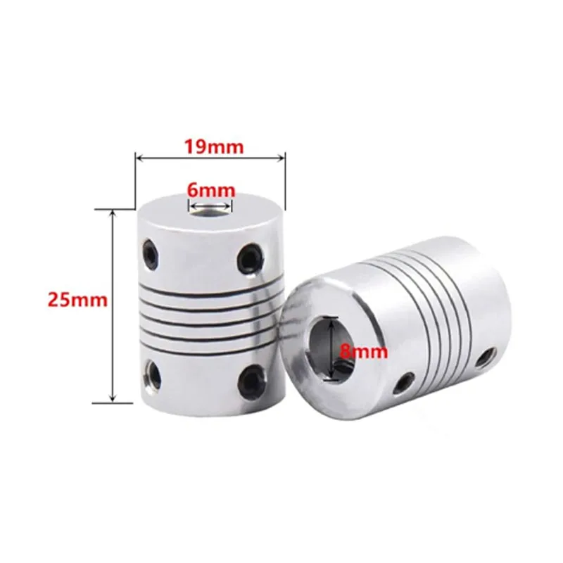 1Pcs Jaw Shaft Coupling D19xL25 Aluminium Flexible 3/4/5/6/8/10mm CNC Stepper Motor Coupler Encoders Engraving Machine