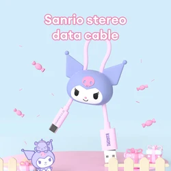 Sanrio JS-0103 Linea dati stereo Kawaii Cinnamoroll Carino Kuromi Tipo-C Cavo di ricarica Pochacco Anime Cartoon Charger Interfaccia PD