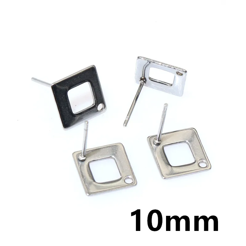20pcs Stainless Steel Craft Earring Studs Geometric Polygonal Earrings Posts Connector For DIY Earring Jewelry Making Supplies view 5