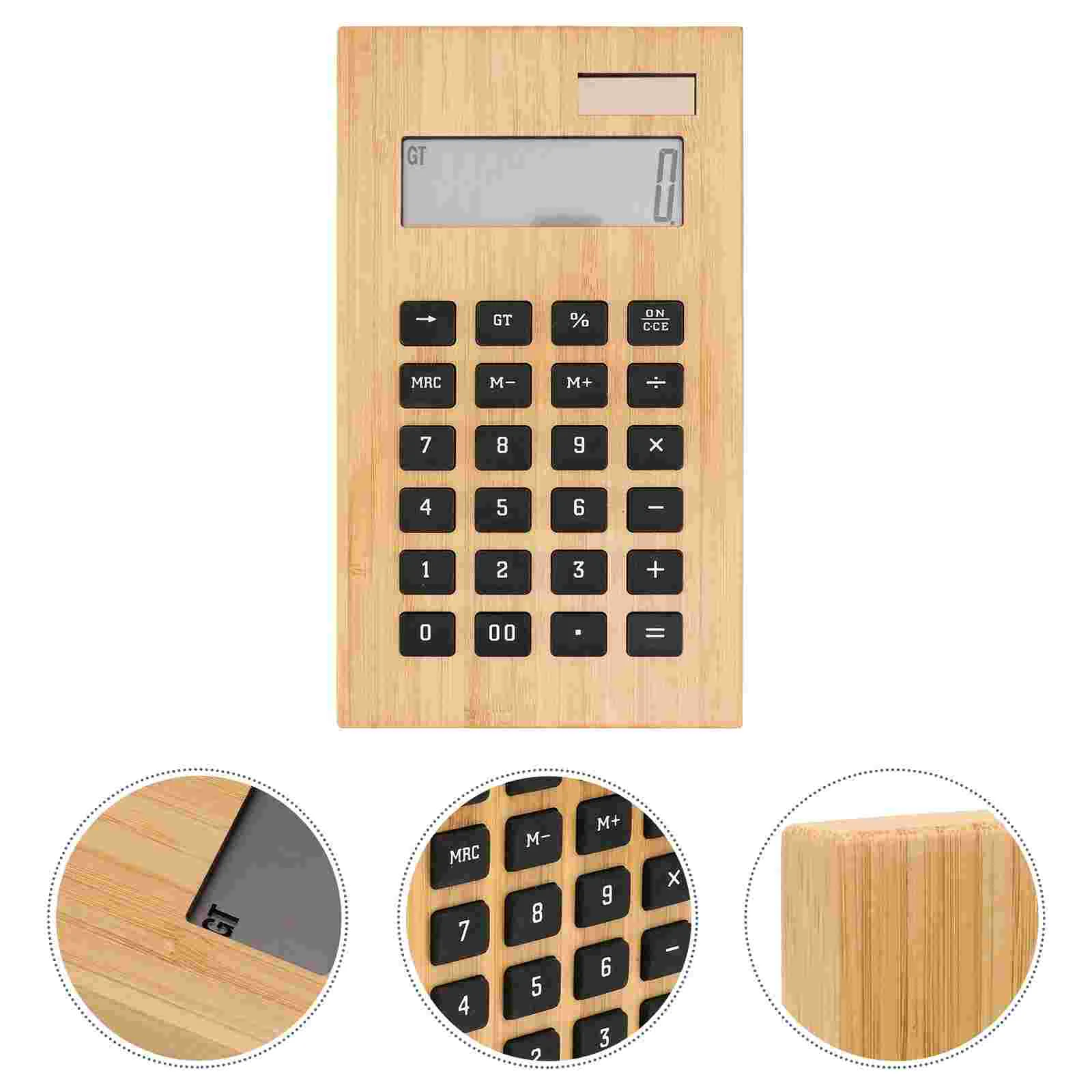 Simplify Calculator Solar Calculation Aids Simple Mini Pocket Size Bamboo Student