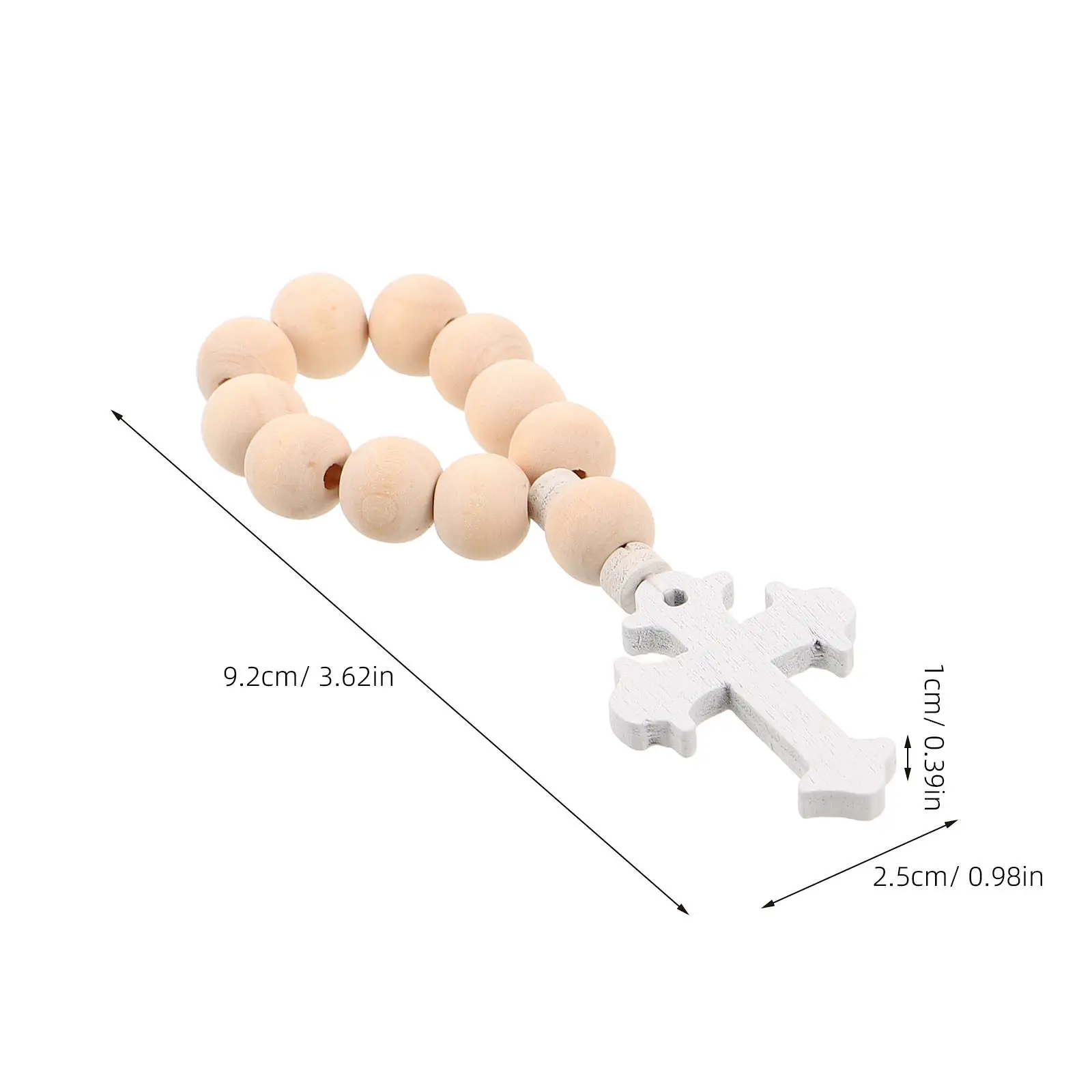 10Sets Wooden Rosary Beads Baptism Favors Catholic Wooden Rosary Set Prayer Wood Crosses for First Communion Confirmation