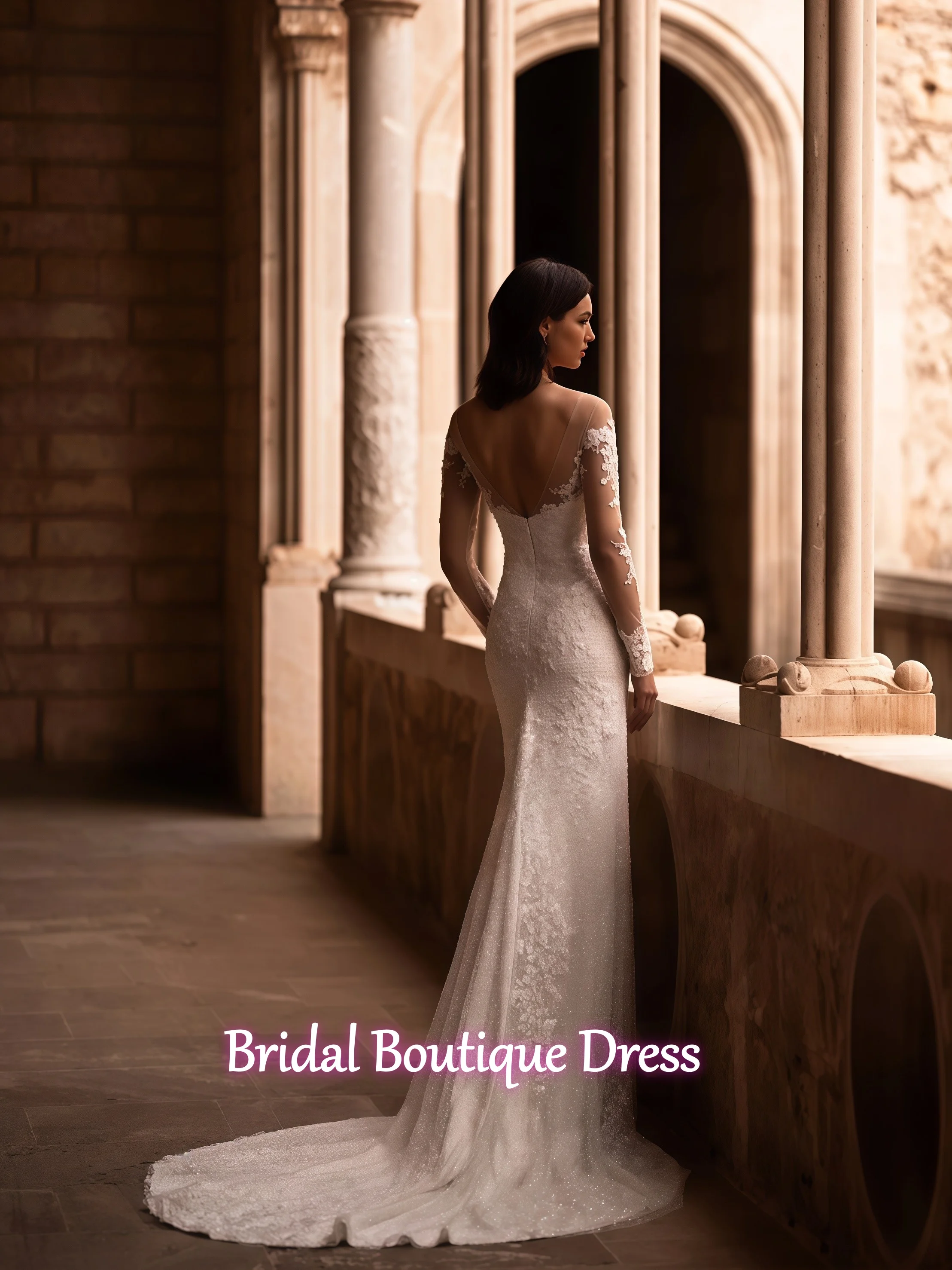 Personalizza abiti da sposa a sirena sexy in pizzo eleganza che bordano perle ricami applicazioni pizzo illusione scoop 2 in 1 abiti da sposa