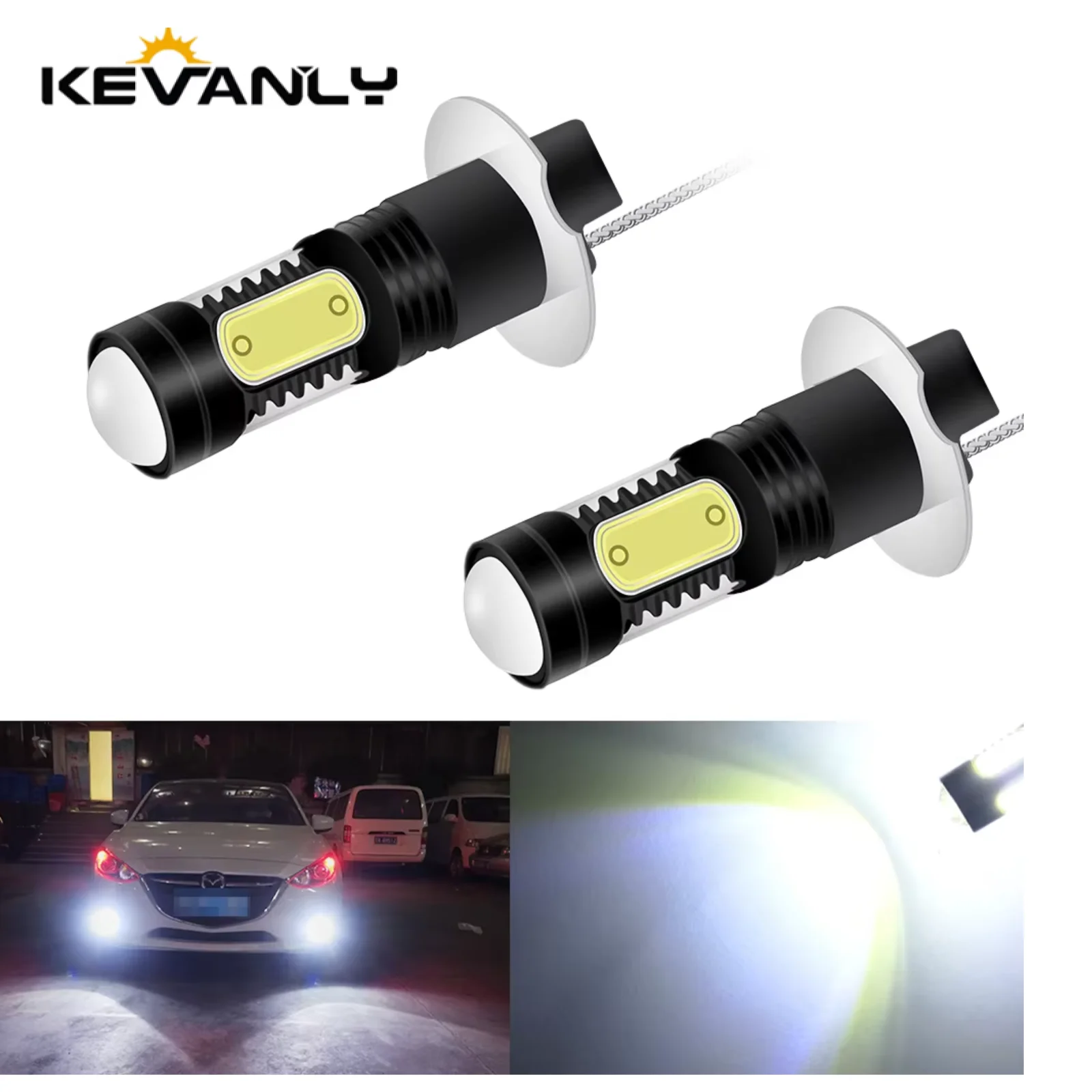 

2pcs car H3 LED H1 LED COB 7.5W High power led Light Fog lights parking,Daytime Runnig lights 12V white Super bright Head bulbs