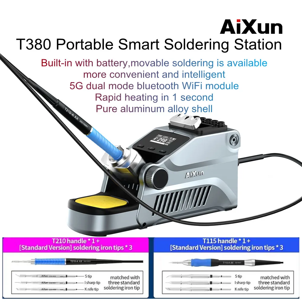 Jcid Aixun-t380 Estação Eletrônica Profissional do Retrabalho da Soldadura com C115 C210 Pontas do Ferro para as Microplaquetas do Pwb Que Solda Reparo Reparo
