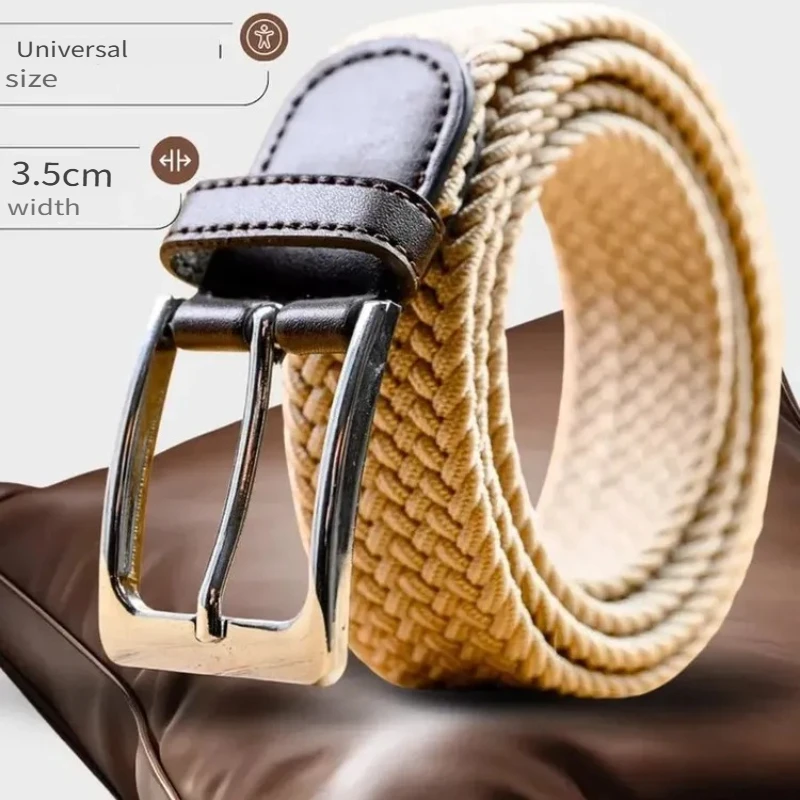 2025 cinto elástico tecido unissex cintura de lona ajustável para homens mulheres negócios diário uso casual atacado