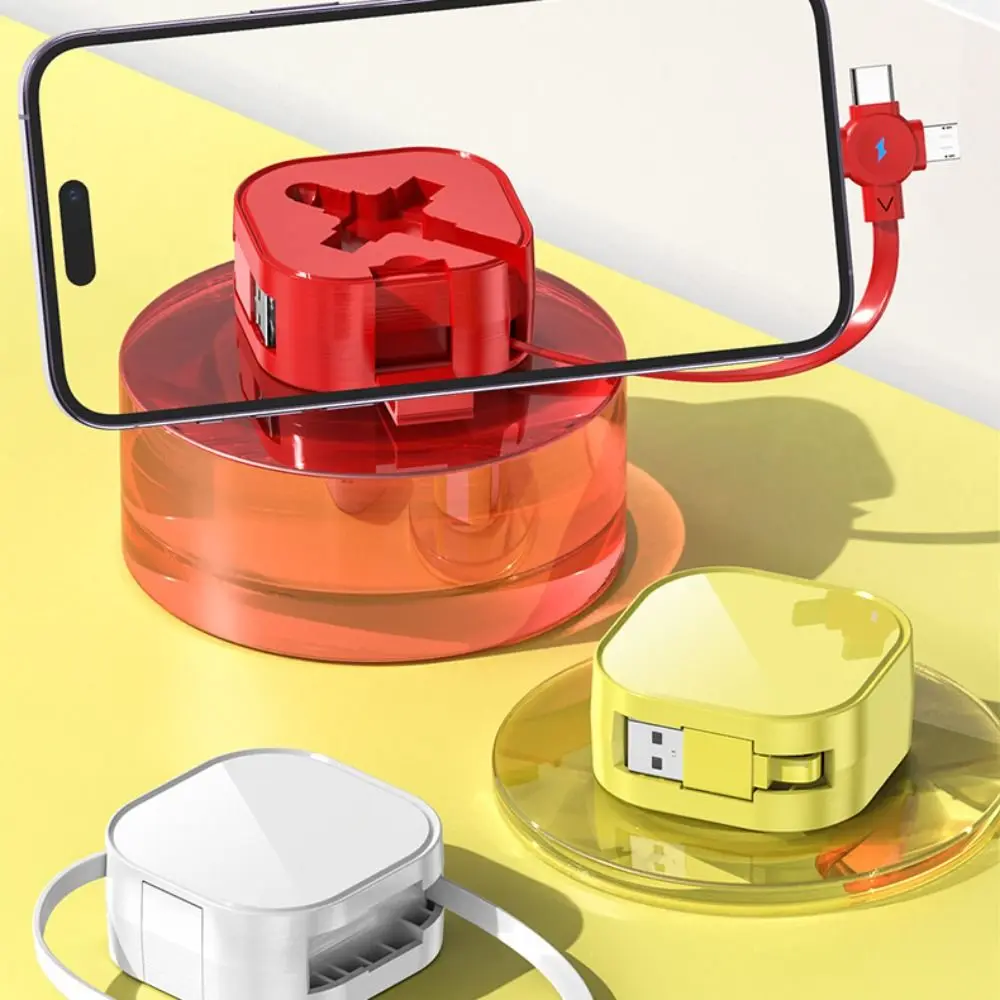 Portable 3 In 1 Fast Charging Cable for iPhone /Huawei /Samsung /Xiaomi Retractable Micro USB Type C Cord