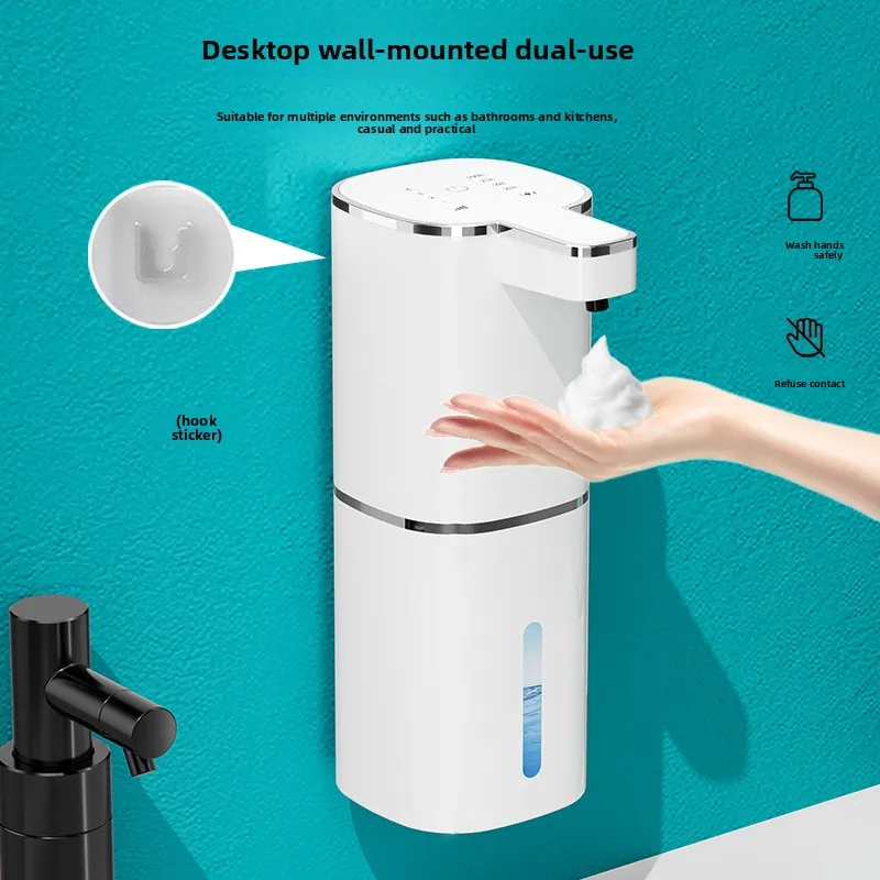 موزع صابون أوتوماتيكي جديد مطور لعام 2025، صابون رغوي بدون لمس مثبت على الحائط، آلة سائل لغسل الأطباق في المطبخ #3