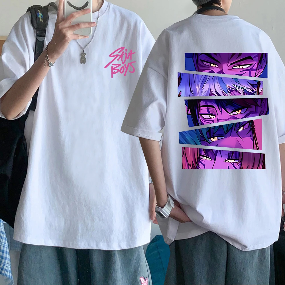 Kpop Demon Hunter Saja Boys T-shirt Harajuku O-neck Casual Anime T-Shirt Tops Unisex image 2