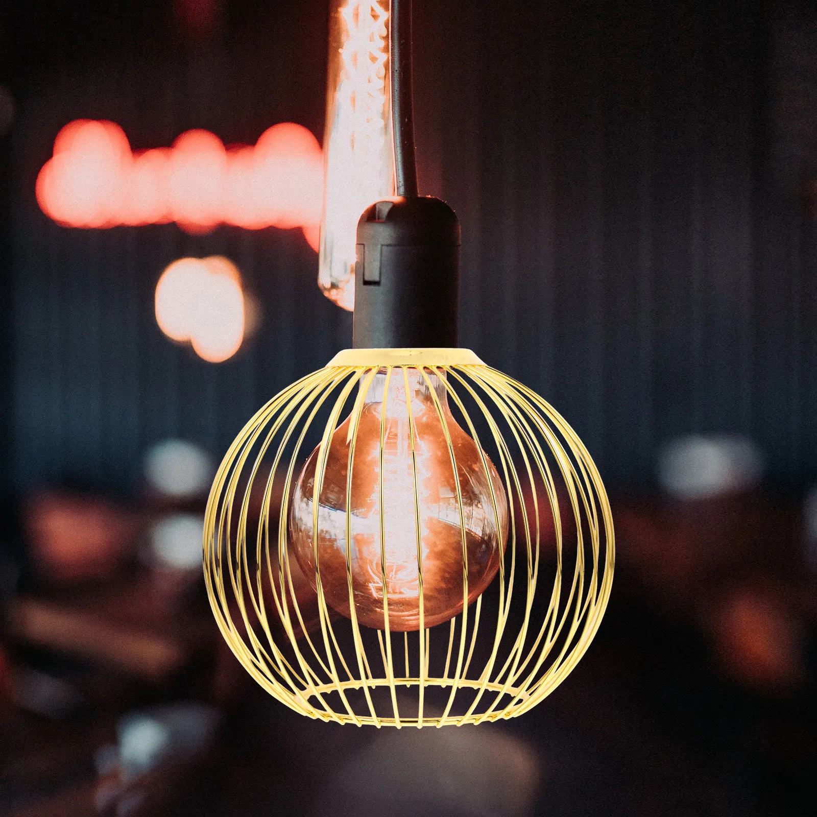

Retro Iron Lampshade 4.2cm E27 Hollow Design Industrial Style Metal Pendant Light Shades Sturdy Construction Durability Non