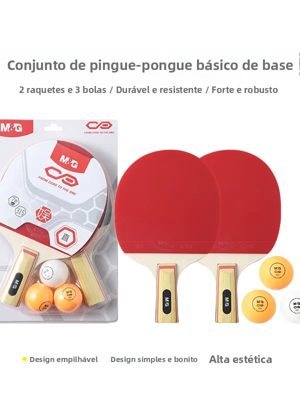 モーニングライトスポーツ卓球ボールセット-ロングハンドル-ベーシック-2ラケット-3ボール-卓球用品-ファンやフィットネス向け