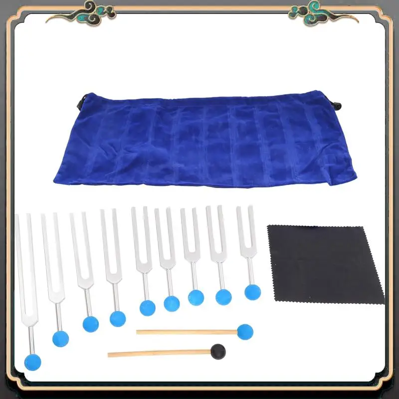 

9Pcs Tuning Forks Sets Massage Ball For Healing Chakra Sound Therapy Keep Body,Mind And Spirit In Perfect Harmony Durable ,A