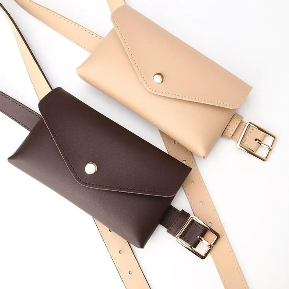 Neue Frauen Taille Taschen PU Leder Fanny Pack Brust Tasche frauen Gürtel Mode Pin Schnalle Dünnen Gürtel Tasche – Detail 7