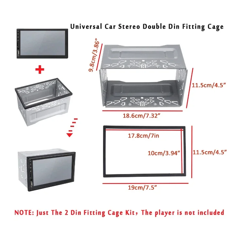 Kit de montage de tableau de bord audio universel, cadre en fer, cadre de navigation DVD, stéréo automatique, 2Din, partenaires de cadre de radio