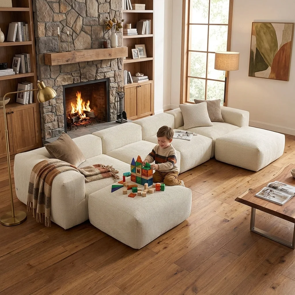 Mature Production Process Modular Sofa Wholesale Boneless Couch Sectional Sofa Living Room  Furniture