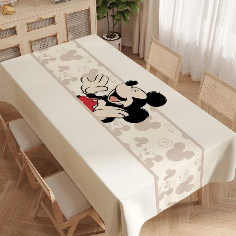 Anime novo mickey minnie toalha de mesa impermeável oilproof padrão dos desenhos animados retangular mesa de jantar tapete de chá doméstico