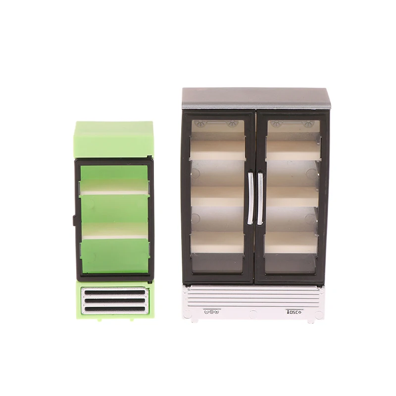 1/12 Dollhouse Simulation Refrigerator Freezer Model Dollhouse Mini Furniture Accessories Dolls House Decoration Toys