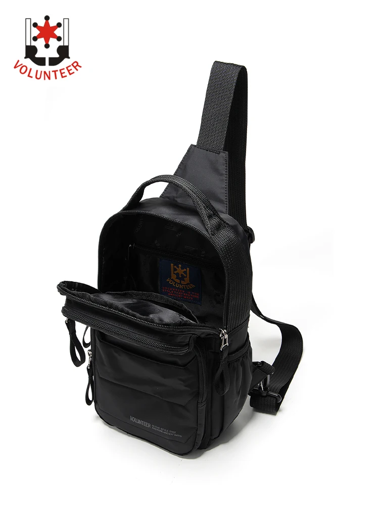 Volunteer Crossbody Bag for Men 2023 Multiple Pockets Travel Versatile Large Capacity Stylish Commuter Casual Chest Bags 1713-21