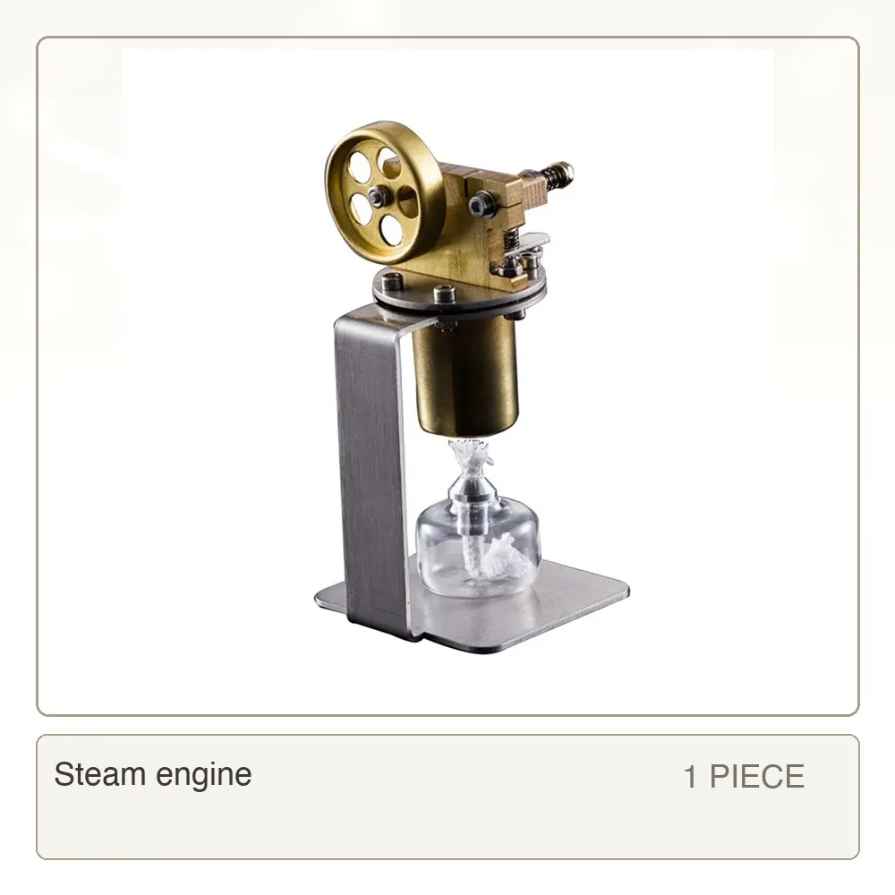 Stirling Steam Engine Model Mini Brass Boiler Alcohol Lamp Heating Scientific Production Experimental Model Toy Men Collectible