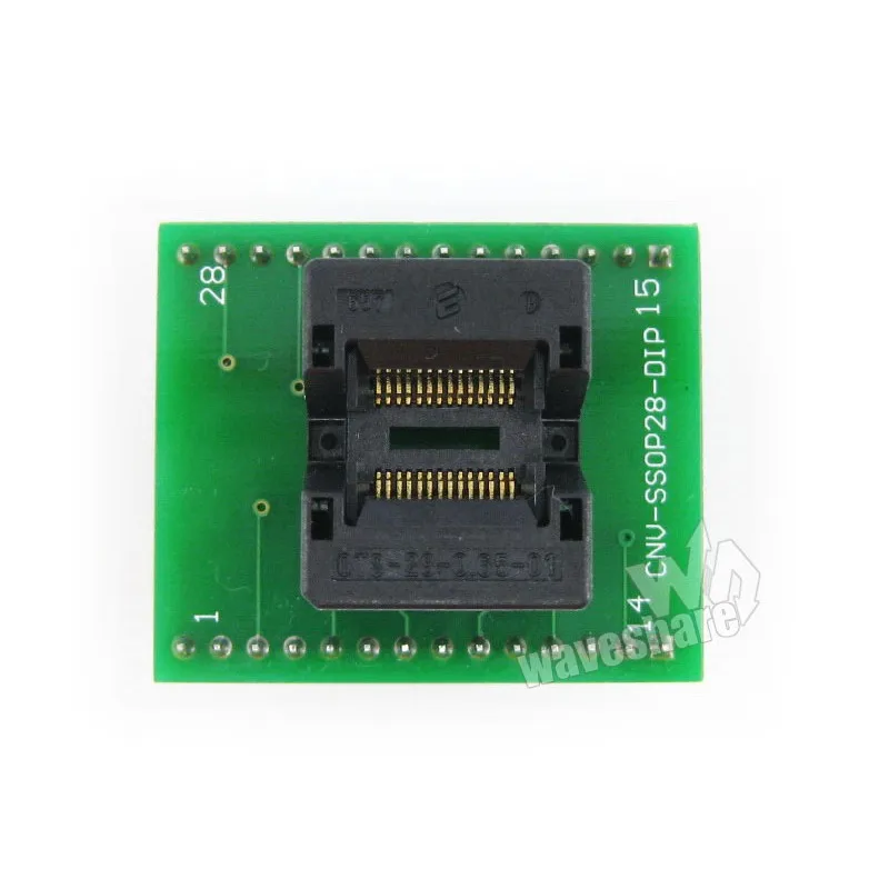 

Makerseek SSOP28 TO DIP28 (A) SKU 3790 Waveshare SSOP28 TO DIP28 A , Programmer Adapter,