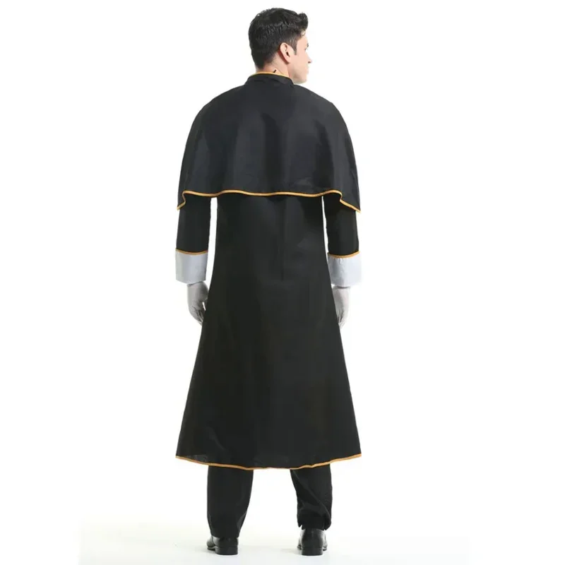 Cosl120 disfraz de Halloween para parejas para mujeres y hombres, disfraz Medieval de sacerdote, monja, disfraz de misionero, iglesia, convento religioso, Par elegante