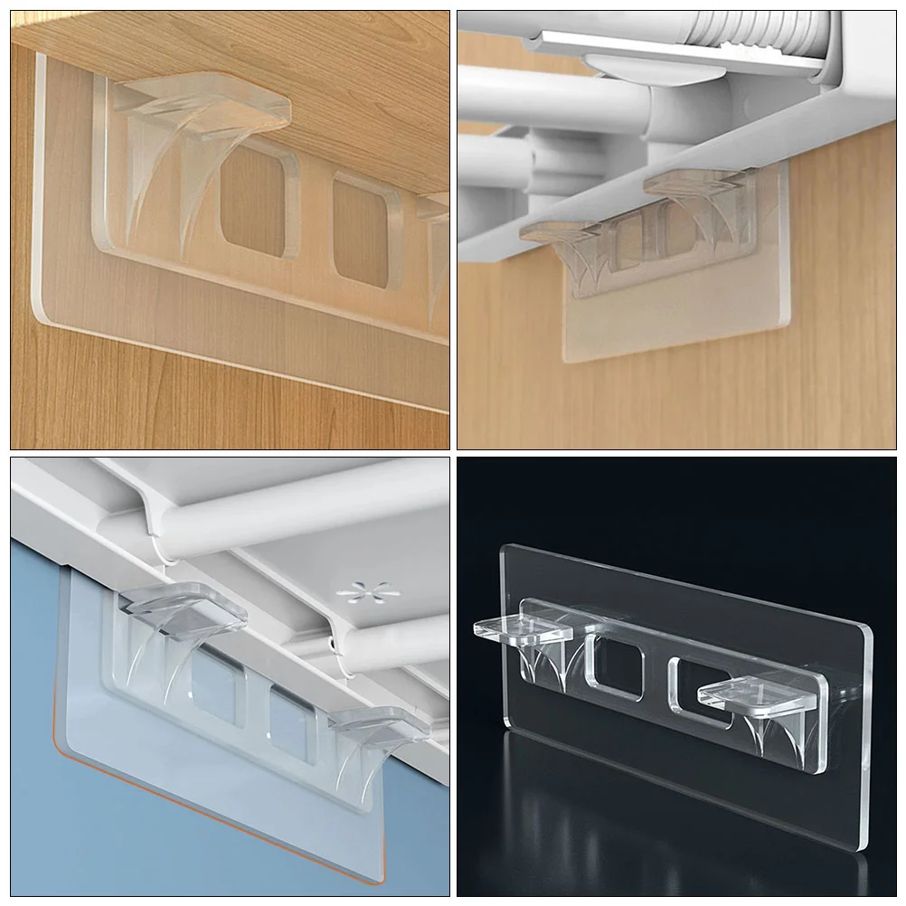 8 Pcs Wardrobe Partition Holder Adhesive Shelf Bracket Hook Pegs for Shelves Wall House Pvc Pins