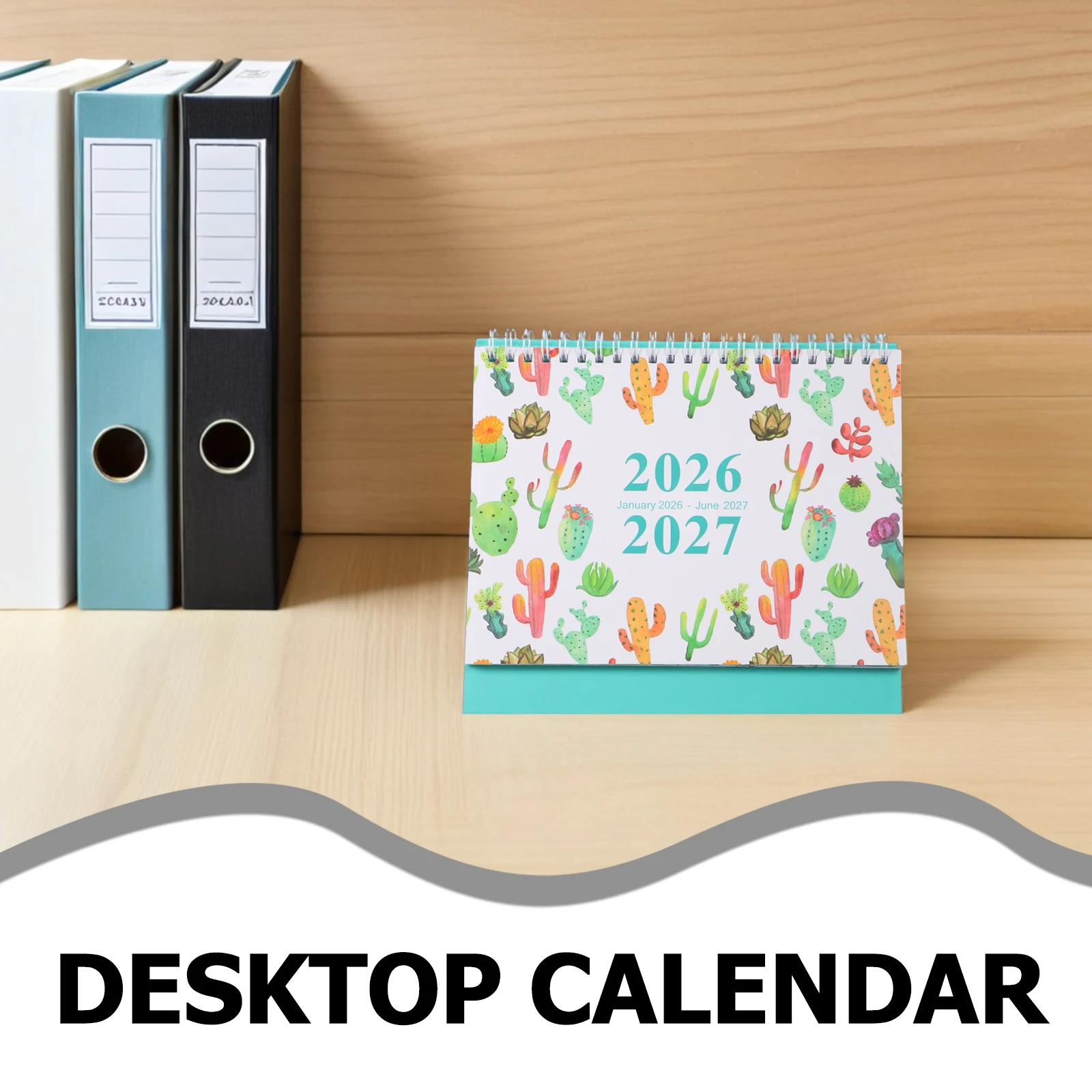 تقويم مكتبي مدمج 2026-2027 18 قطعة حامل كتلة مخطط شهري أسبوعي منظم مكتب صغير ديكور مكتب المدرسة #5