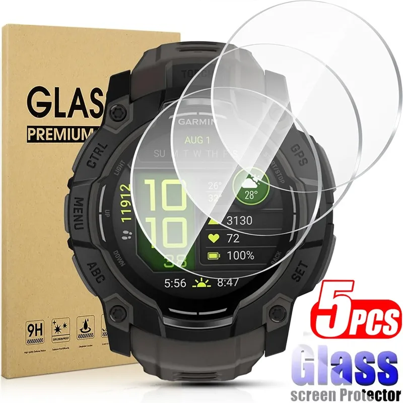 9H Tempered Glass For Garmin Instinct 3 45mm 50mm Screen Protector Films HD Clear Anti-scratch Watch Screen Film For Instinct3