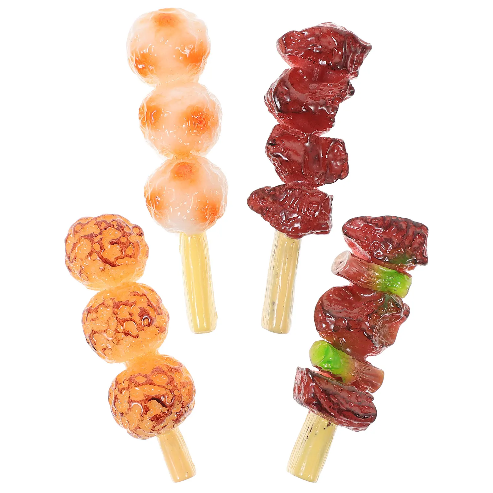 Jouets de Simulation de Barbecue pour enfants, brochettes de bœuf rôti, ensemble de nourriture, accessoires de cuisine éducatifs, cadeau amusant, 4 pièces