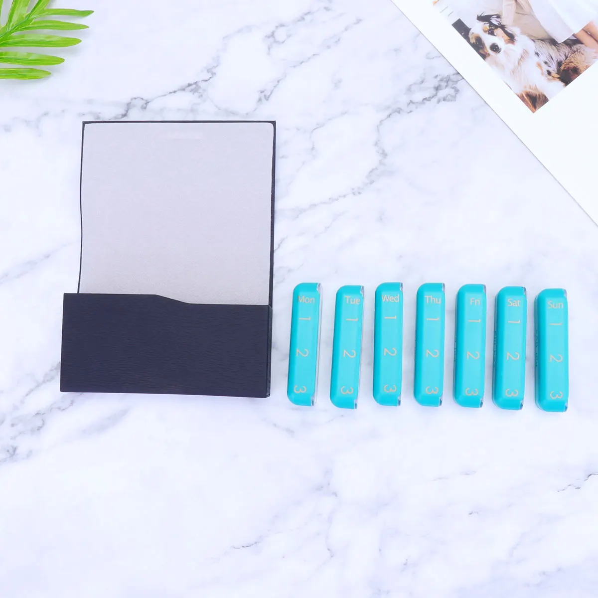 

Mini Medicine Box Outdoor Pill Daily for Travel Black Weekly Storage Women's Lightweight