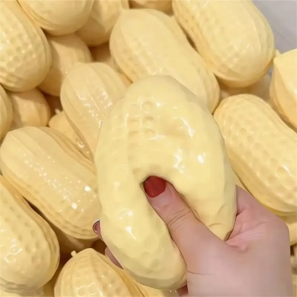 Funny Glitter Peanut Squishy Slow Rebound Slow Rising Peanut Fidget Macaron Color Squeezable Peanut Squeeze