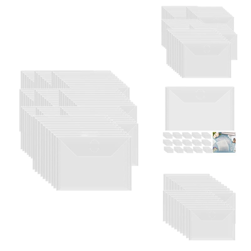 

150Pack 9.45X7.09In Storage Envelopes Plastic Envelopes Pockets Storage Bag For Clear Stamp,Die Cuts,Scrapbook Paper